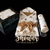 Zestaw muślinowy Baby Shower Bajkowe Misie – rożek z kapturkiem i kocyk