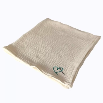 Otulacz muślinowy ecru 75 × 75 cm z dwuwarstwowej bawełny