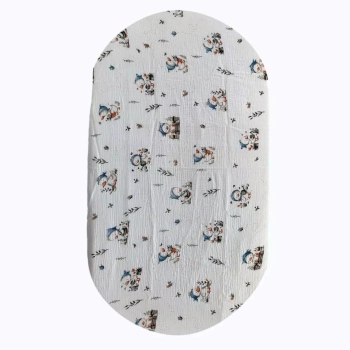 Prześcieradło z gumką na owalny materac 125x75 i 123x73 cm we wzór kaczuszek