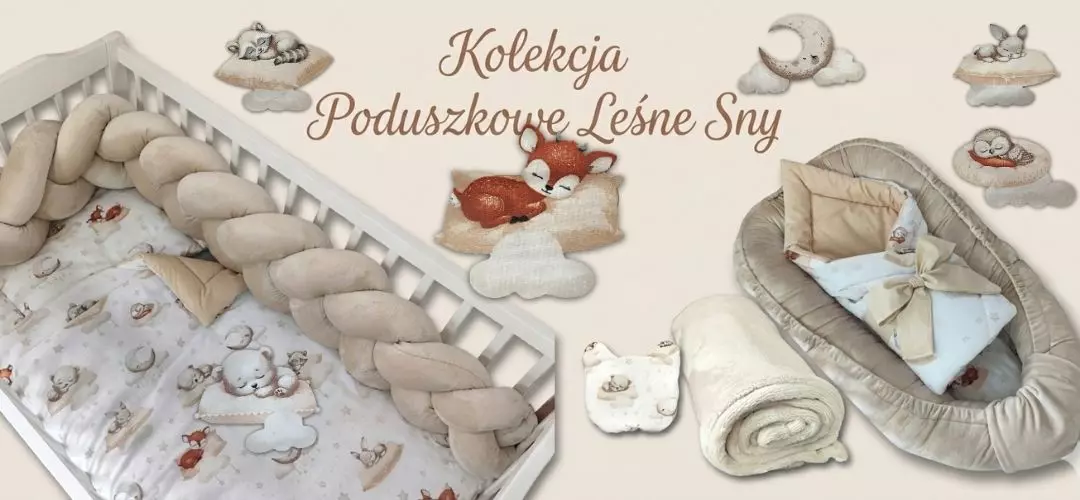 Komplety pościeli do łóżeczka leśne poduszkowe sny