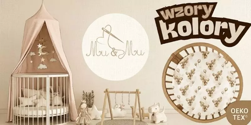Okrągłe Prześcieradło do łóżeczka