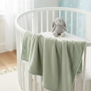 Kocyk Niemowlęcy 100x75 Minky Plush Dwustronny Szałwia