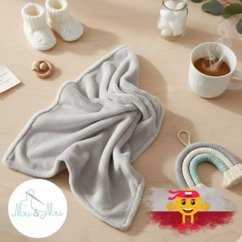 Kocyk Niemowlęcy 100x75 Minky Plush Dwustronny Szary