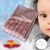 Gruby zimowy kocyk Minky 3D - Zimowe Otulenie dla dziecka Brudny róż