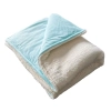 Gruby zimowy kocyk niemowlęcy 100x75 Polar Minky Ecru Aqua