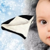 Gruby zimowy kocyk niemowlęcy 100x75 Polar Minky Ecru Czarny
