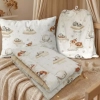 Pościel dziecięca 135x100 z workiem ochronnym wzór akwarelowe zwierzęta na dywanie boho