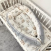 Kokon niemowlęcy Mu&Mu Misie Boho Beż z Minky w łóżeczku