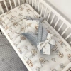 Rożek niemowlęcy Misie Boho Beż w łóżeczku
