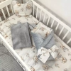Kołderka i poduszka niemowlęca 100x75 Rożek, Kocyk Mu&Mu wzór Misie Boho
