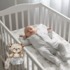 Bawełniane prześcieradło z gumką do łóżeczka Misie boho beż