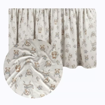 Falbanka maskująca do łóżeczka 120x60 Misie boho beż