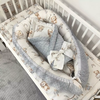 Zestaw pościeli niemowlęcej 4w1 Mu&Mu Misie Boho Beż kompozycja