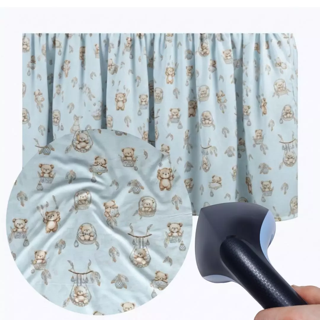 Prasowanie parowe falbanki do łóżeczka 140x70 materiał bawełna w misie boho