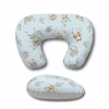 Ergonomiczna poduszka do karmienia typu fasolka wzór Misie Boho Blue widok z góry i z boku