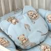Płaska poduszka miś z uszami do łóżeczka wzór Misie Boho Blue