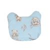 Płaska poduszka dla noworodka kształt głowy misia 30x30 wzór Misie Boho Blue packshot
