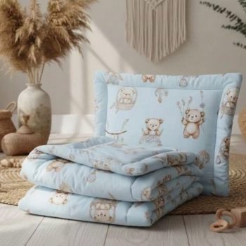 Aranżacja pościeli niemowlęcej z wypełnieniem ready to use w stylu boho