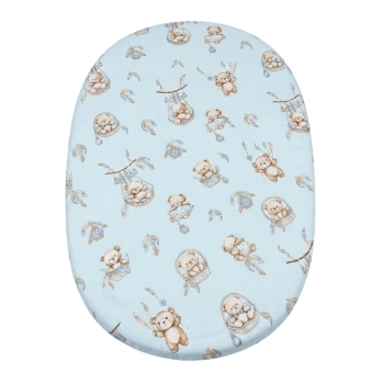 prześcieradło do gondoli 70x35 Misie Boho Blue