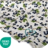 muślin OEKO-TEX w botaniczny wzór leśne jagody bezpieczna dla niemowląt