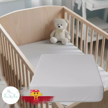 Bawełniane prześcieradło z gumką do łóżeczka 140x70 Szare