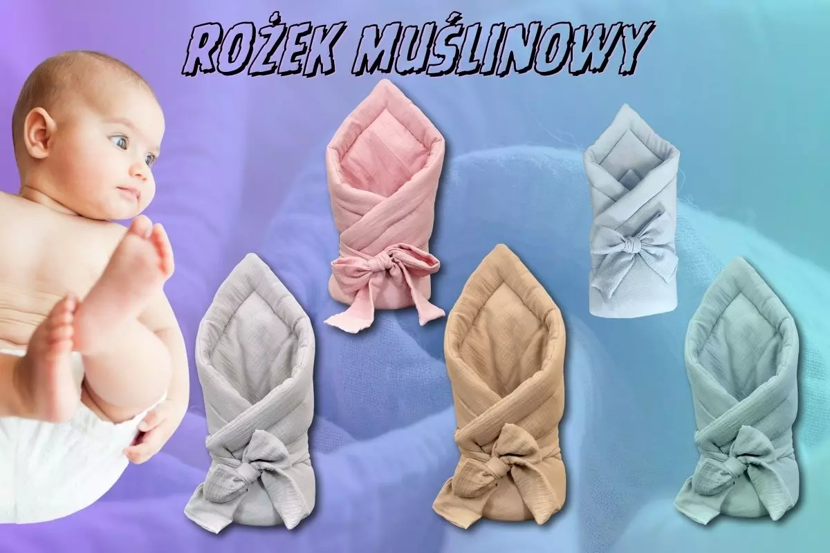Rożki niemowlęce muślinowe kolory