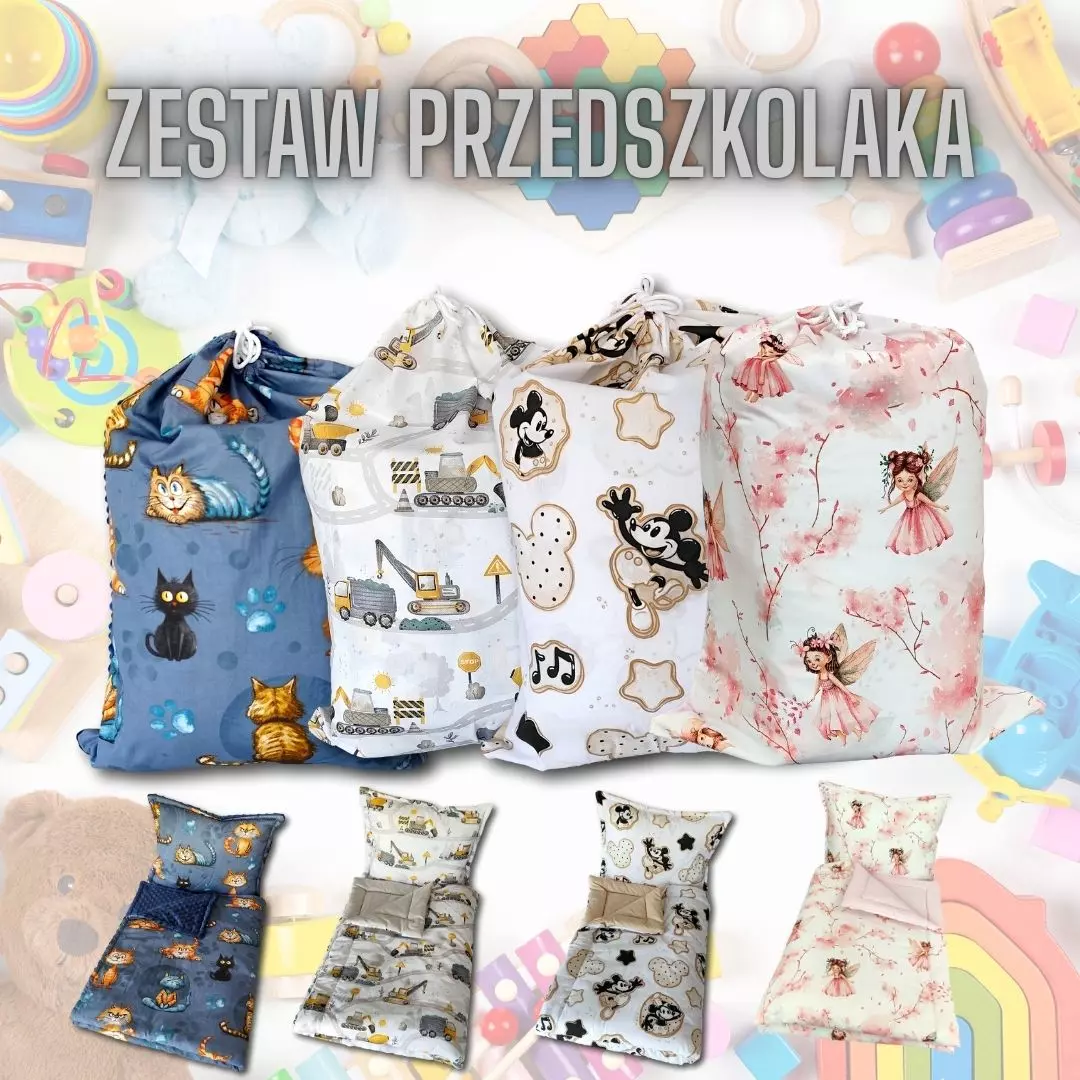 Nowości 2025 Kocyk i poduszka do przedszkola z imieniem Nowości 2025 Kocyk i poduszka do przedszkola z imieniem