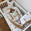 Komplet pościeli niemowlęcej do łóżeczka Pociągi , rożek, kokon, kocyk